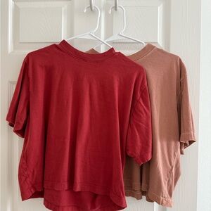 Richer Poorer Faded Red and Faded Soft Pink T-Shirts